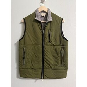 Vintage J Crew Sherpa Lined Vest Size Med Green Preppy Y2K